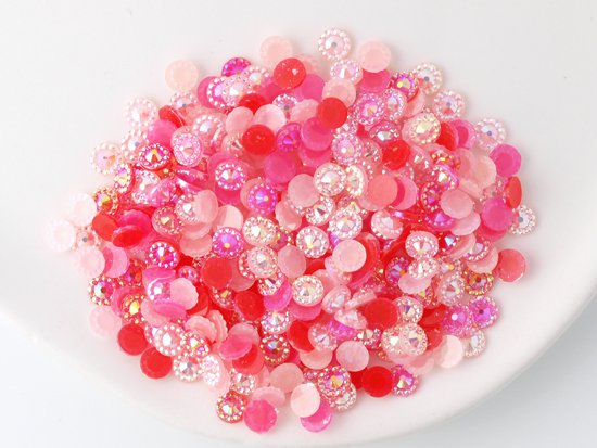 mix pink color facet rhinestone AB 5mm