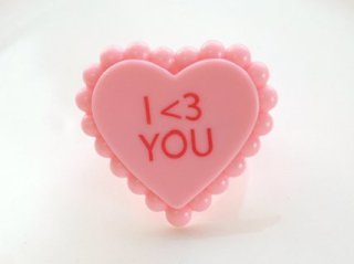 heart pink ring 4cm