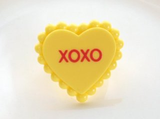 heart yellow ring 4cm