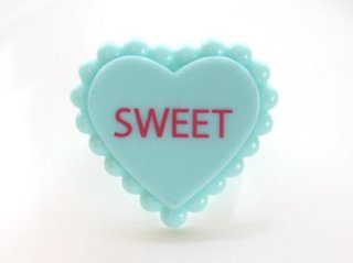 heart blue ring pink 4cm