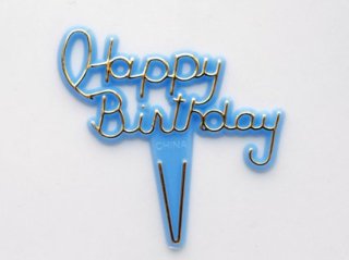 Happy Birthday blue pick 5cm