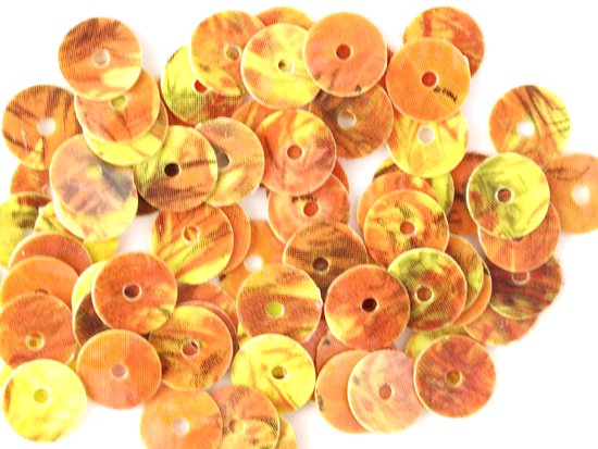 yellow orange reversible round spangle 6mm