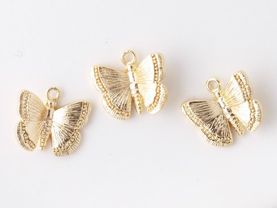 butterfly charm gold 12x12mm