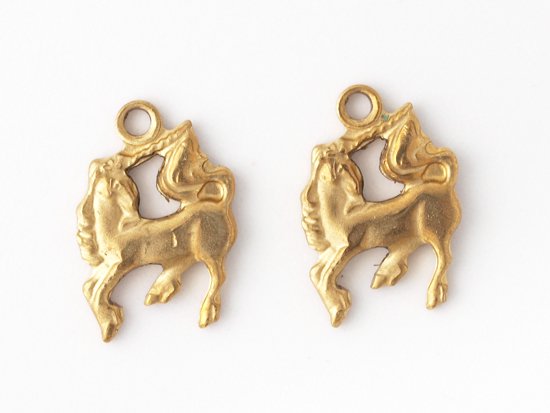 mini unicorn charm brass gold 12x8.5mm