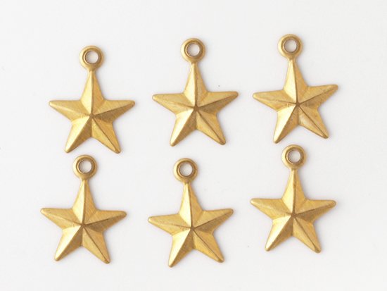 star charm brass gold 11x9mm