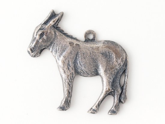 donkey charm antique silver 20x23mm