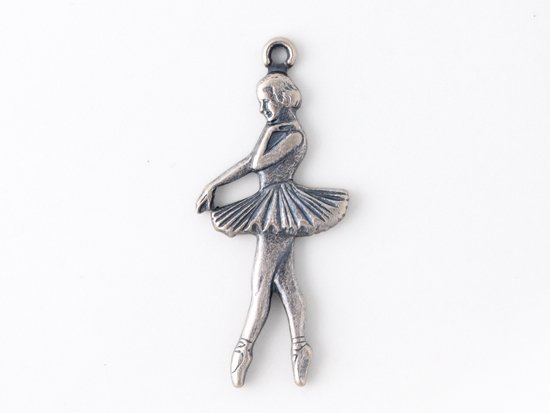 ballerina charm antique silver 29x12.5mm