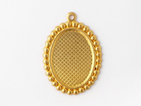 oval cabochon setting gold 18x13mm