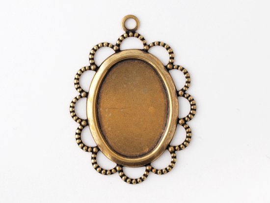 oval cabochon setting antique gold 18x13mm