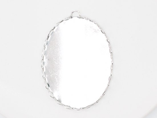 oval cabochon setting silver 40x30mm