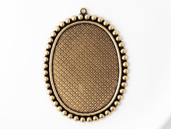 oval cabochon setting antique gold 40x30mm