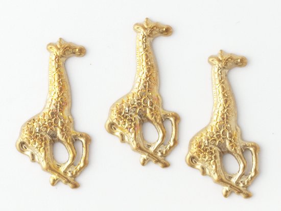 giraffe stamping brass gold right 19.5x10mm