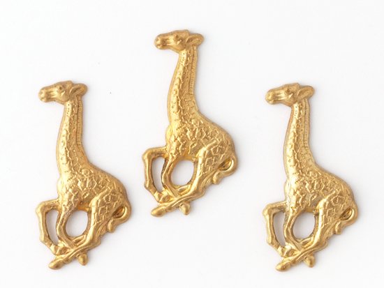 giraffe stamping brass gold left 19.5x10mm