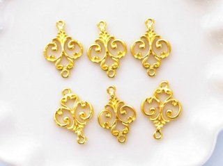damask connector gold 19x13mm