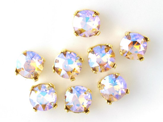 light topaz AB round with setting 39ss(8.16-8.41mm)