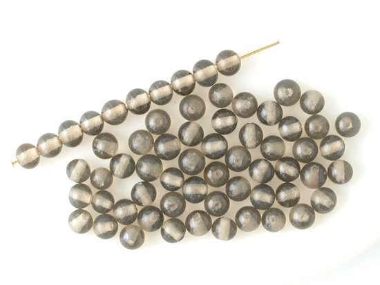 vintage gray round beads 4mm
