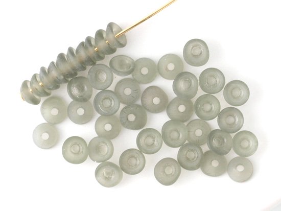 vintage frost gray cup beads 2x5mm