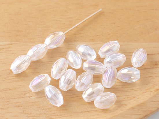 clear AB oval cut beads 8x6mm