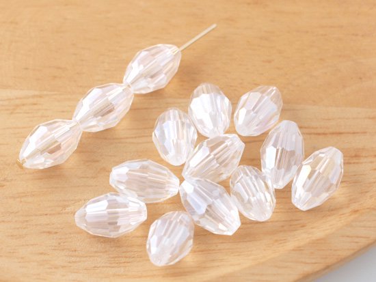 clear AB oval cut beads 12x8mm