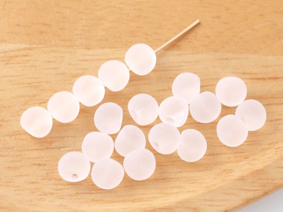 clear frost round drop beads 6.5mm