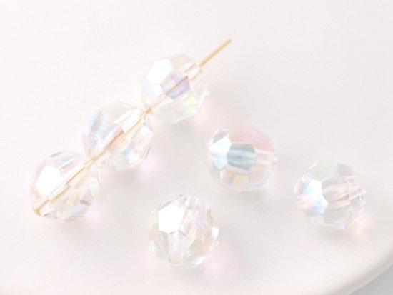 clear AB round cut beads 12mm