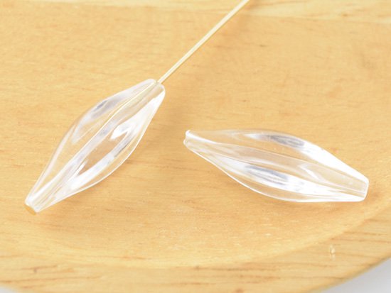 vintage clear cross oval beads 24x7.5mm