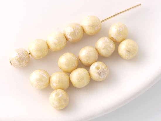 beige picasso round beads 6mm