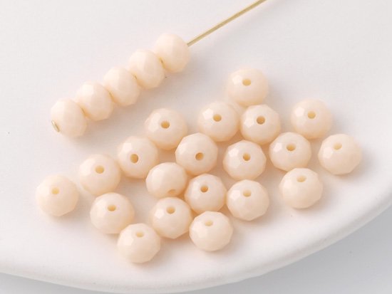 beige facet rondell spacer beads 4.5x6mm