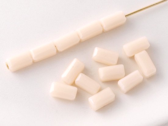 ivory rectangle cut beads 6.5mm