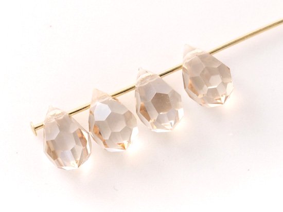 light beige tear drop cut beads 10x6.5mm