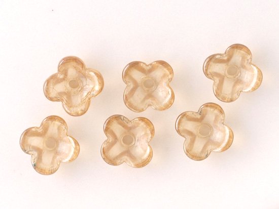 beige 4petal flower beads 6.5x3mm