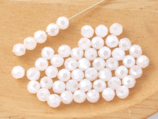 white round cut beads 4mm