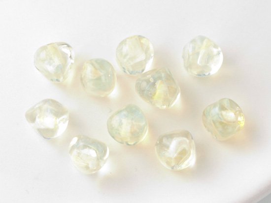 light yellow and white marble half hole beads 7.58.5mm