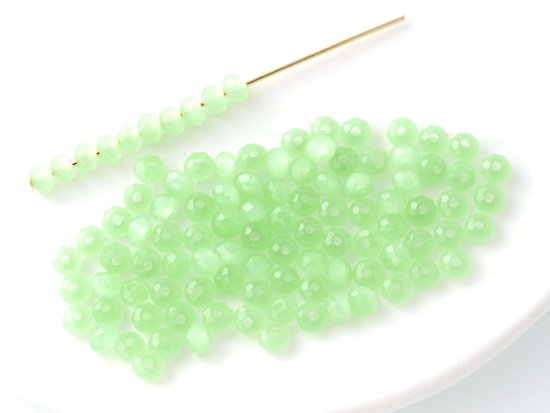melon green facet rondell spacer beads 3mm