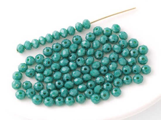 forest green facet rondell spacer beads 3mm