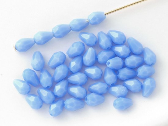 blue tear drop cut beads 5mm