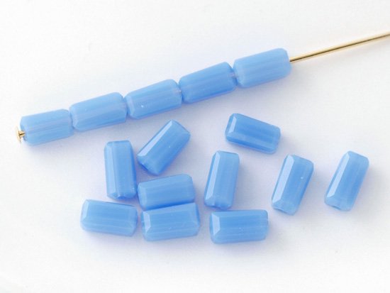blue rectangle cut beads 6.5mm