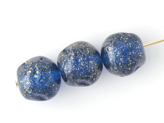vintage navy stardust beads 11mm