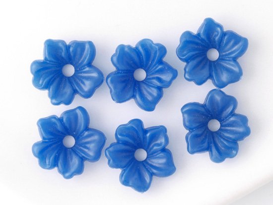 vintage blue pearl stackable flower 14mm