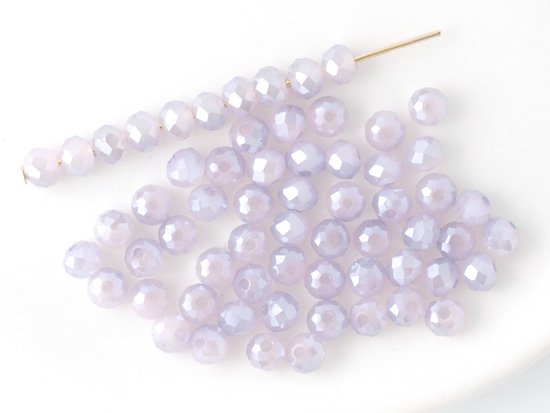 blue lavender facet rondell spacer beads 4mm