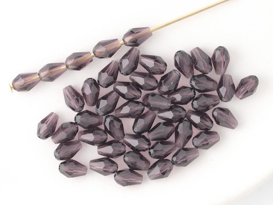 dark purple tear drop cut beads 5x3.5mm