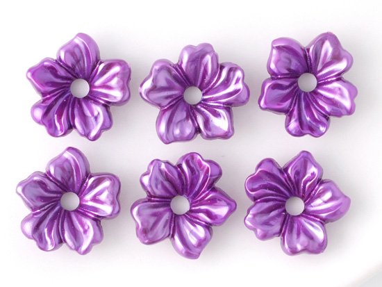 vintage purple stackable flower 14mm