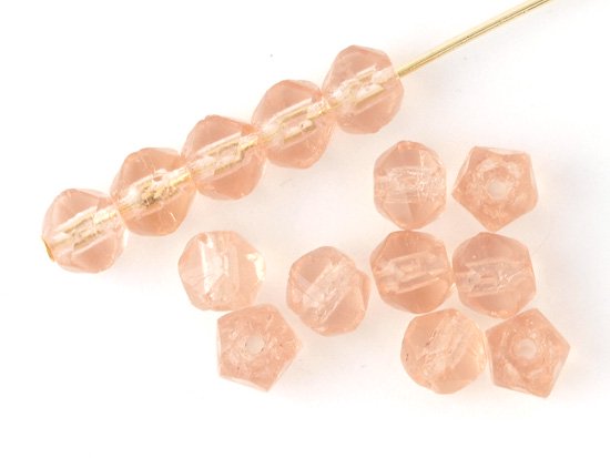 vintage pink english cut beads 5mm