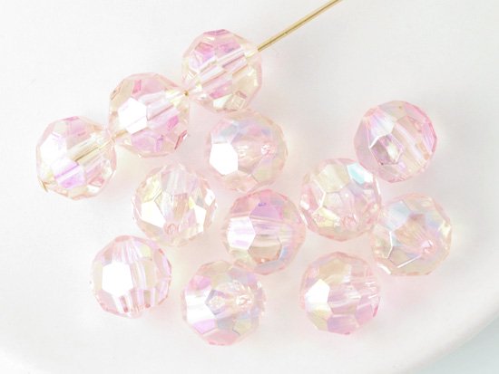 light pink AB round cut beads 10mm