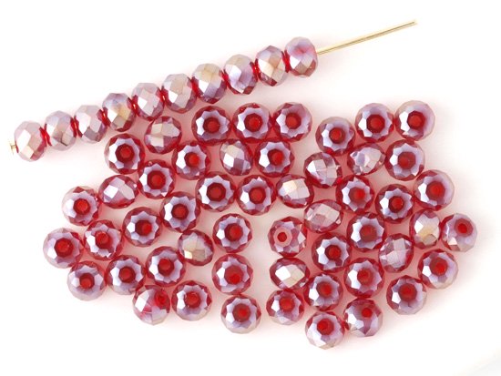 dark red facet rondell spacer beads 4mm