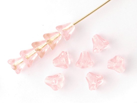 pink flower beads 6x5.5mm
