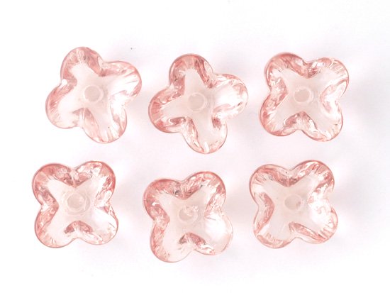 cherry pink 4petal flower beads 8x4mm