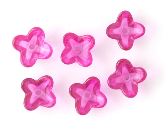 purple pink 4petal flower beads 8x4mm