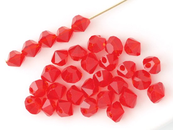 red  studs cut beads 5mm