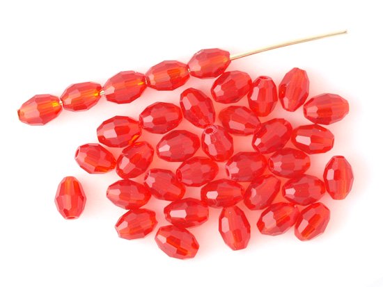 red oval cut beads 6x4mm
